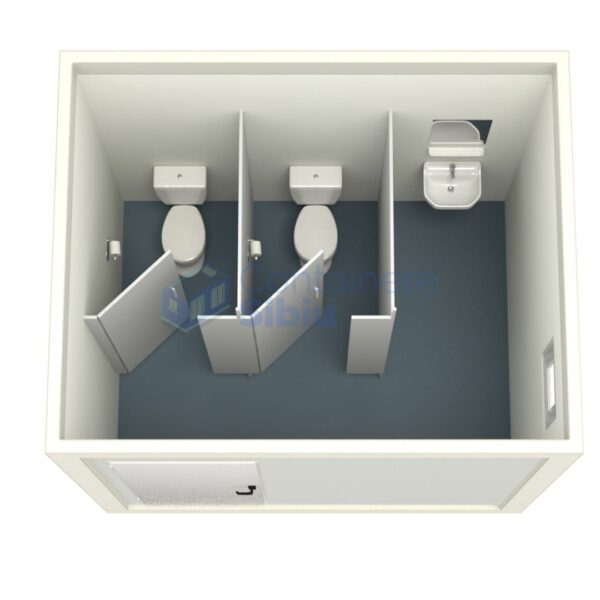 container sanitar sibiu 3metri 2wc alb