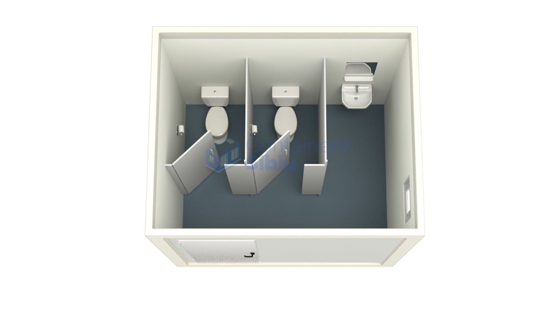 container sanitar sibiu 3metri 2wc alb