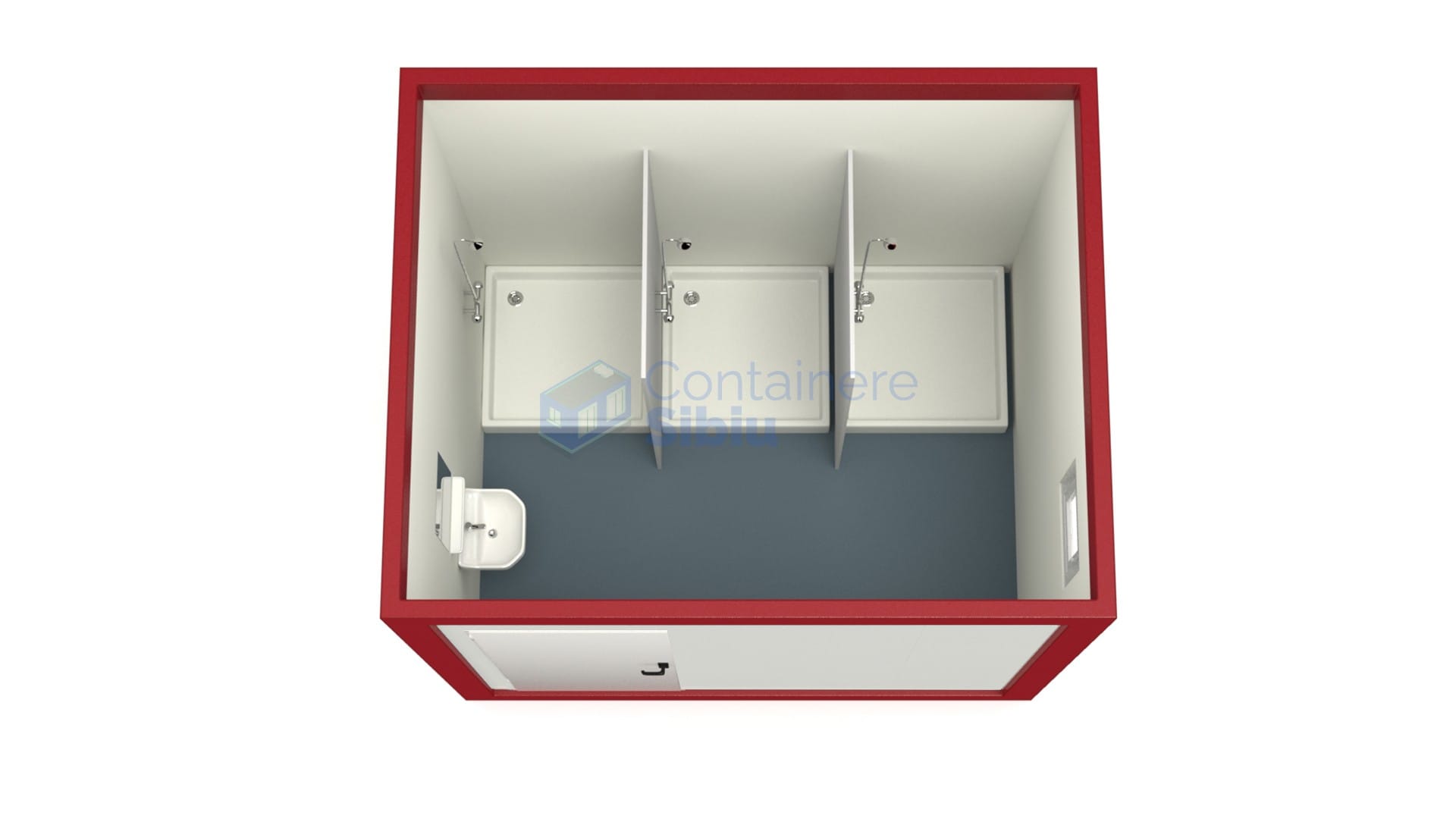 container sanitar sibiu 3metri 3dusuri rosu