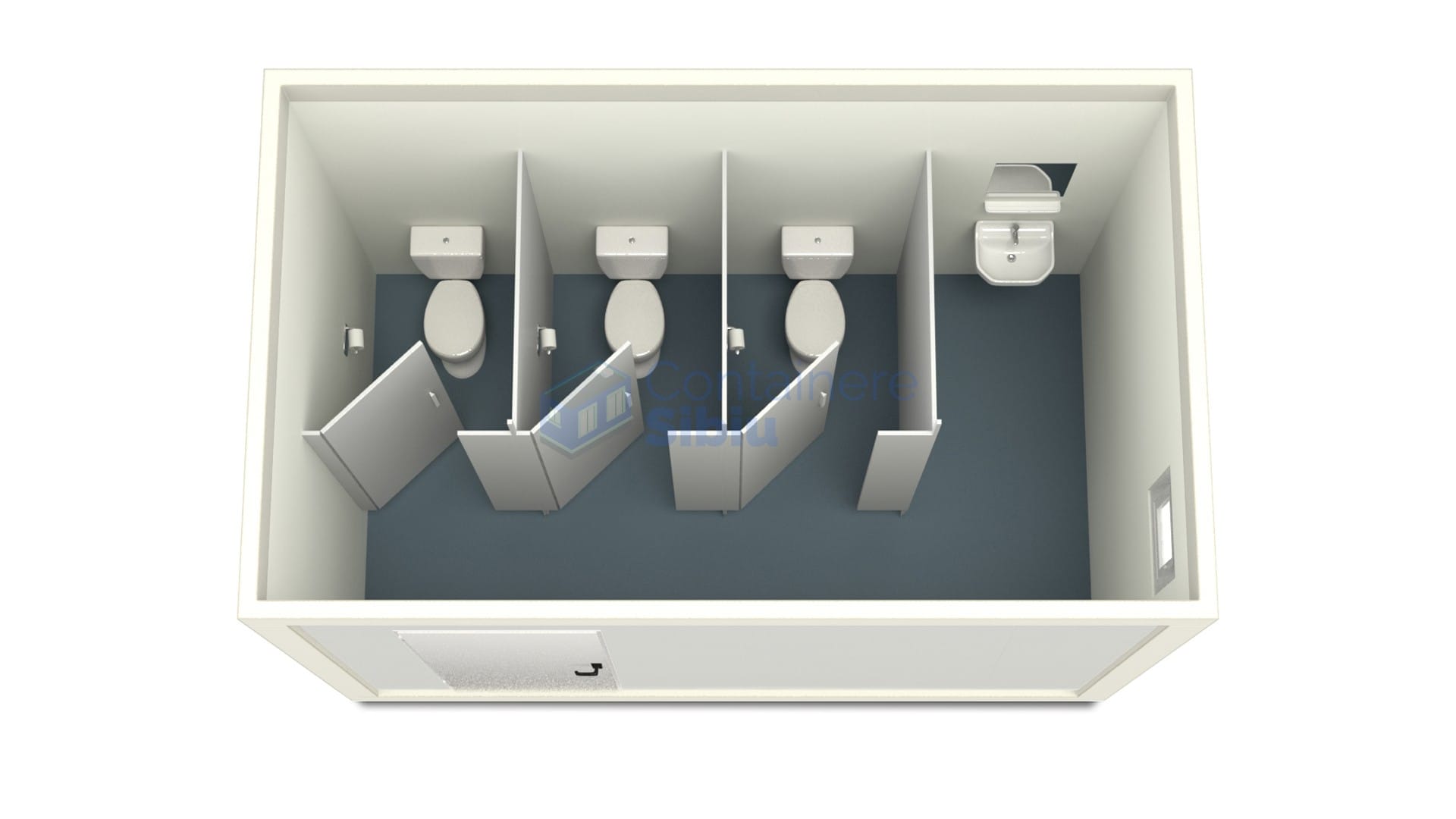container sanitar sibiu 4metri 3wc alb