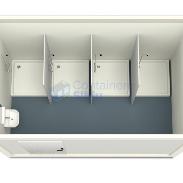 container sanitar sibiu 4metri 4dusuri alb