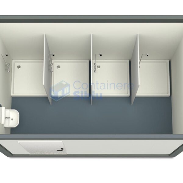 container sanitar sibiu 4metri 4dusuri gri