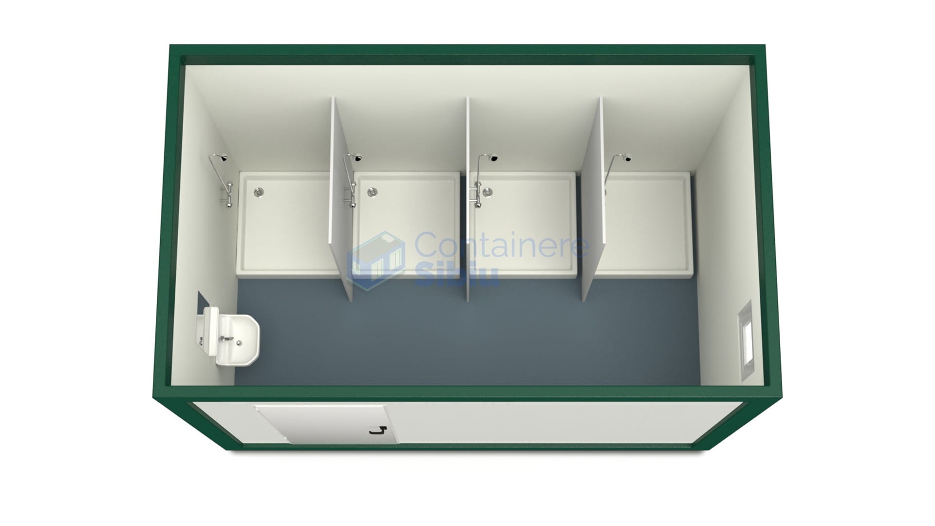 container sanitar sibiu 4metri 4dusuri verde