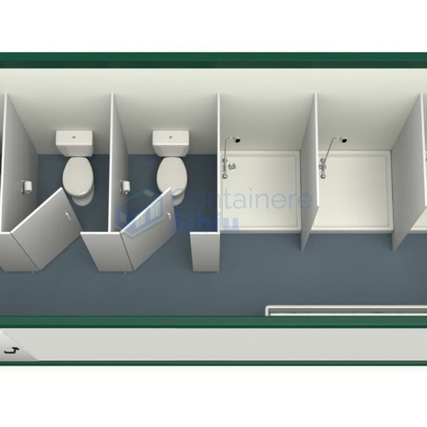 container sanitar sibiu 6metri 3dusuri 3wc verde