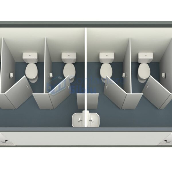 container sanitar sibiu 6metri 5wc gri