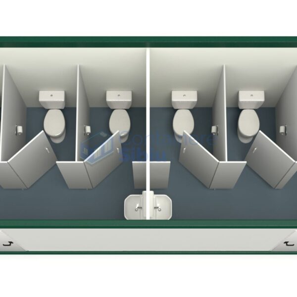container sanitar sibiu 6metri 5wc verde